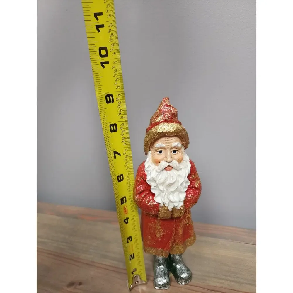 Vintage Primitive Belsnickle Santa Glitter Christmas Figurine Rustic Folk 8.5
